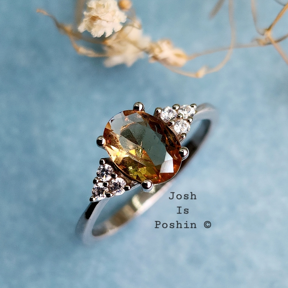 1.5CT oval zultanite diamond ring in sterling silver